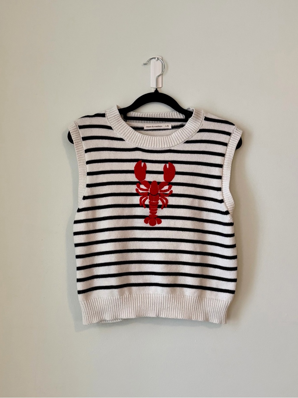 moon & madison Coastal Lobster Knit Sweater Vest 🦞